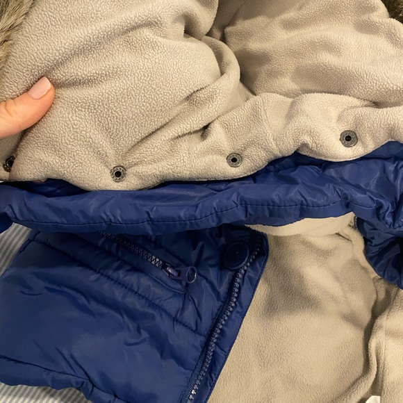 3 Pommes Boys Blue Puffer Winter Jacket Size 2 - Picture 3 of 6